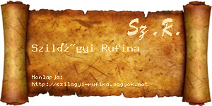 Szilágyi Rufina névjegykártya